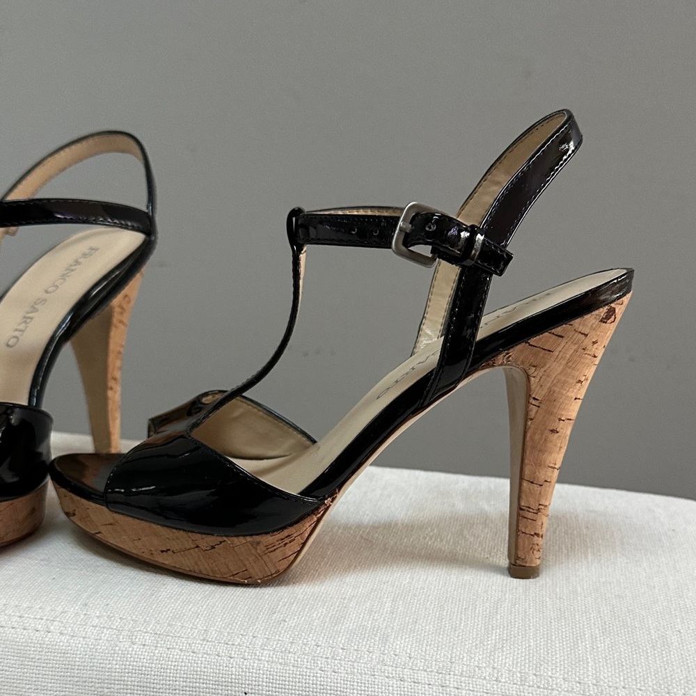 Franco Sarto Black Patent Leather Heels